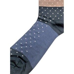 Punto Polka Dot Mens Dress Socks Egyptian Cotton 10-13 Ocean Blue Gray Italy